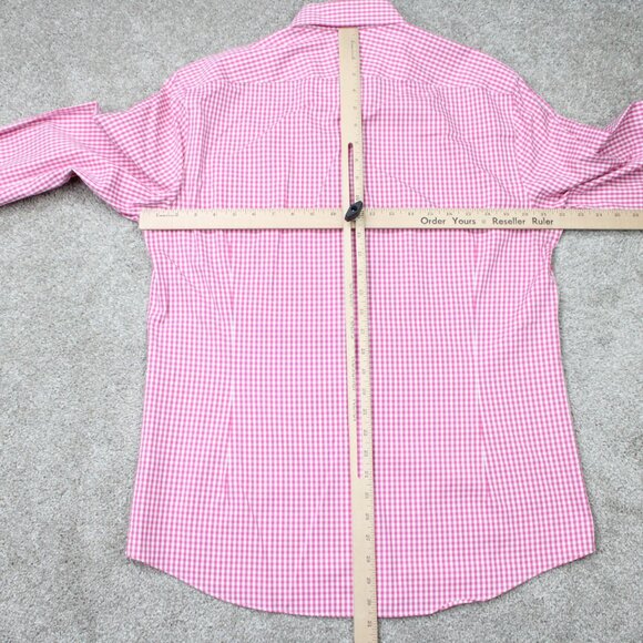 Charles Tyrwhitt Shirt Mens 16 1/2, 34 Pink Extra Slim Fit Non-Iron Cotton L/S - Picture 11 of 14